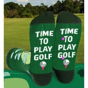 KO.F.ULL Golf Socks Men Sz 9-11 Funny Time To Play Golf Novelty